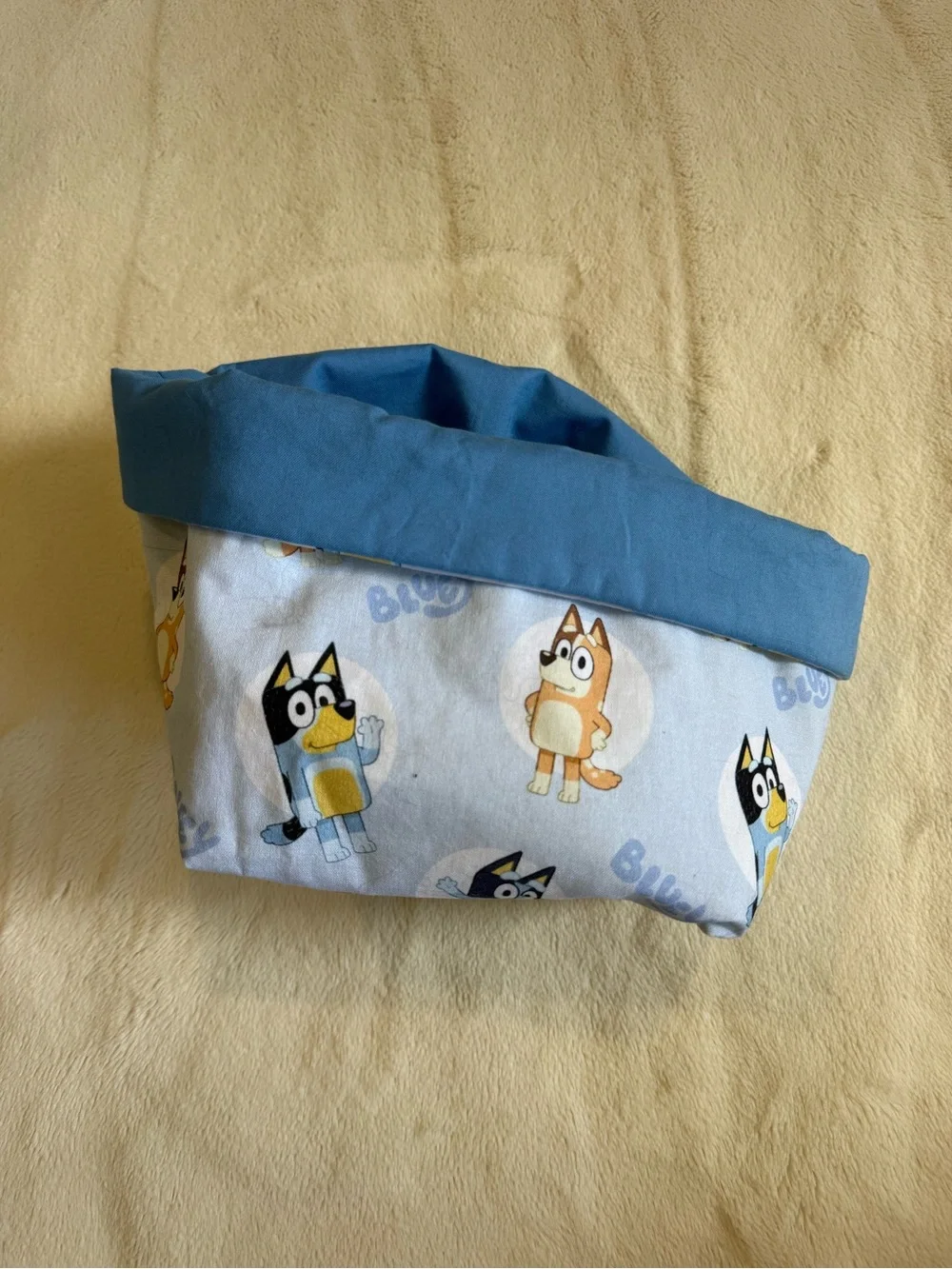 Bluey Handmade Fabric Storage Tote